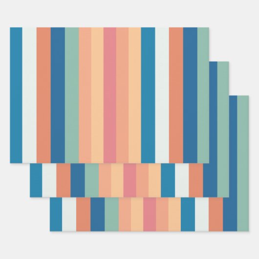 Farbstreifen Geschenkpapier Set (Set)