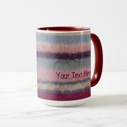 Farbstreifen, handgestrickte Muster, codiert Tasse (VorderseiteRechts)