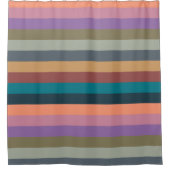 Farbstreifen in farbigen Pastellfarben Duschvorhang (Vorderseite)