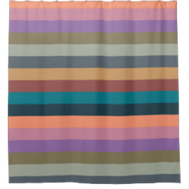 Farbstreifen in farbigen Pastellfarben Duschvorhang