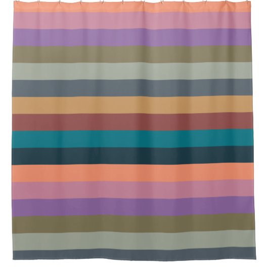 Farbstreifen in farbigen Pastellfarben Duschvorhang (Vorderseite)