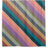 Farbstreifen in farbigen Pastellfarben Duschvorhang (Vorderseite)