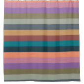 Farbstreifen in farbigen Pastellfarben Duschvorhang (Vorderseite)