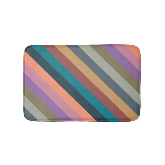 Farbstreifen in farbiger Pastellmatte Badematte (Vorderseite)
