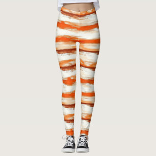 Farbstreifen in Kaffee- und Orangentönen Leggings