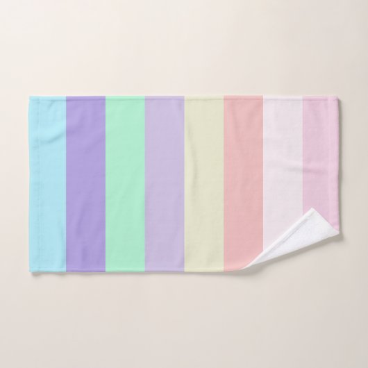 Farbstreifen in Pastellfarben Badhandtuch Set (Handtuch)
