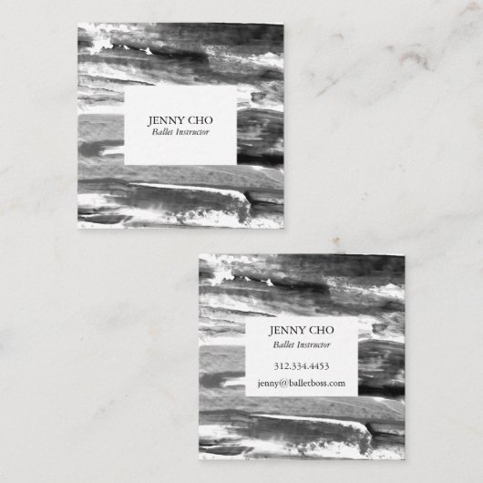 Farbstreifen Minimalistisch Textur Abstrakte Maler Quadratische Visitenkarte (Vorne/Hinten)