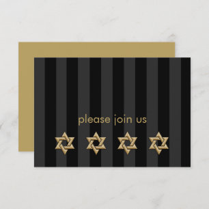 Farbstreifen mit Gold Stars Response Card Einladung