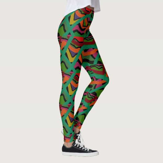 Farbstreifen mit mehreren gemusterten Leggings (Rechts)