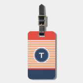 Farbstreifen mit Monogramm Gepäckanhänger (Vorderseite vertikal)