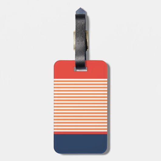 Farbstreifen mit Monogramm Gepäckanhänger (Rückseite vertikal)