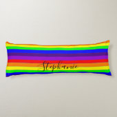 Farbstreifen mit Regenbogen Abstrakt, Monogramm Ni Seitenschläferkissen (Rückseite)