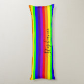 Farbstreifen mit Regenbogen Abstrakt, Monogramm Ni Seitenschläferkissen (Rückseite (Vertikal))