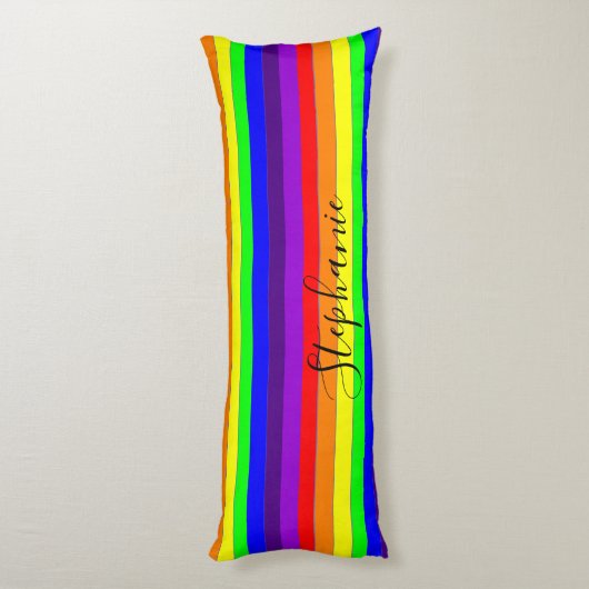 Farbstreifen mit Regenbogen Abstrakt, Monogramm Ni Seitenschläferkissen (Rückseite (Vertikal))