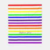 Farbstreifen mit Regenbogen Linien Niedliche Monog Fleecedecke (Vorderseite)