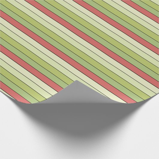 Farbstreifen mit rotem grünem Melon auf Aquarellpa Geschenkpapier (Ecke)