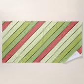 Farbstreifen mit rotem grünem Melon auf Aquarellpa Strandtuch (Vorderseite)