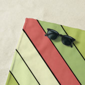 Farbstreifen mit rotem grünem Melon auf Aquarellpa Strandtuch (Beispiel)