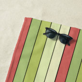 Farbstreifen mit rotem grünem Melon auf Aquarellpa Strandtuch (Beispiel)