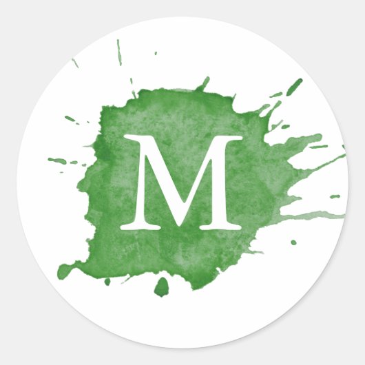 Farbstreifen ⎥ Monogramm-Aufkleber Runder Aufkleber (Vorderseite)