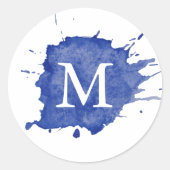 Farbstreifen ⎥ Monogramm-Aufkleber Runder Aufkleber (Vorderseite)