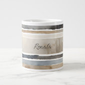 Farbstreifen neutrale Farben Jumbo-Tasse (Vorderseite)