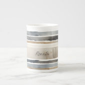 Farbstreifen neutrale Farben Porzellantasse (Vorderseite)