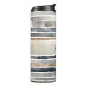 Farbstreifen neutrale Farben Thermosbecher (Nach links gedreht)