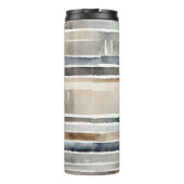 Farbstreifen neutrale Farben Thermosbecher (Rückseite)