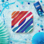 Farbstreifen Pappteller (Party)