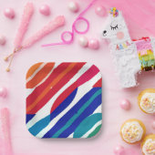 Farbstreifen Pappteller (Party)