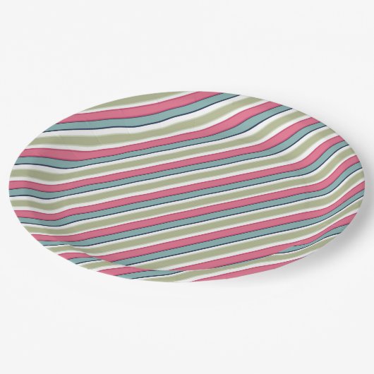 Farbstreifen Pappteller (Schrägansicht)