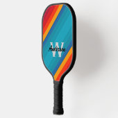 Farbstreifen personalisieren Monogramm und Name Pickleball Schläger (Links)