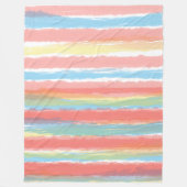Farbstreifen Pink Blau Gelb Fleecedecke (Vorderseite)