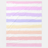 Farbstreifen Pink Peach Gelb Fleecedecke (Vorderseite)