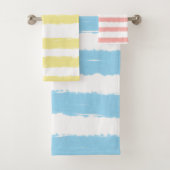 Farbstreifen Rosa Gelb Weiß Badhandtuch Set (Insitu)