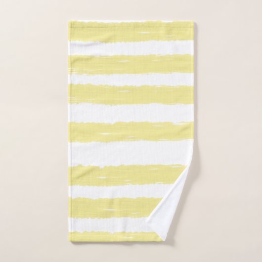 Farbstreifen Rosa Gelb Weiß Badhandtuch Set (Handtuch)