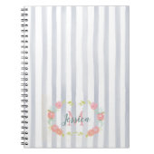 Farbstreifen und Blumenmonogramm Notizblock (Vorderseite)