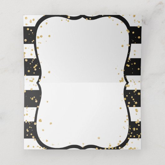 Farbstreifen und Confetti-Tischnummer Platzkarte (Innenseite Aufgefaltet)