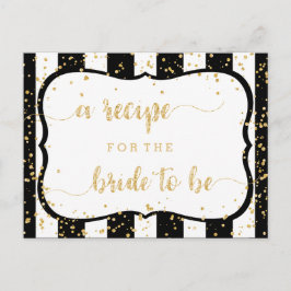 Farbstreifen und Gold-Brautparty-Rezept-Karte Postkarte