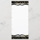 Farbstreifen und goldenes Konfetti-Hochzeitsmenü Menükarte (Rückseite)