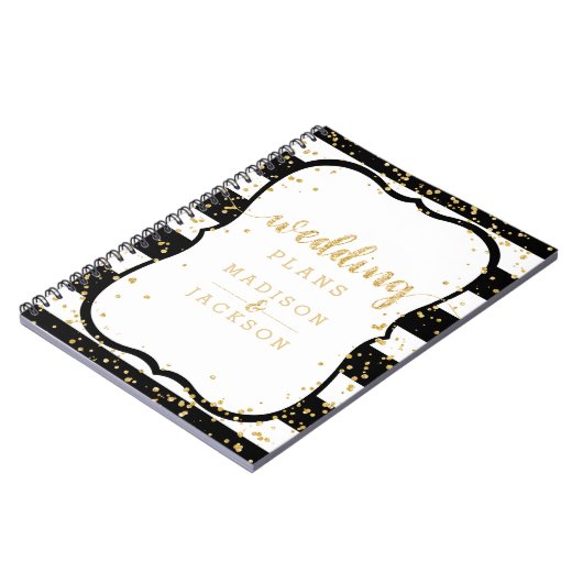 Farbstreifen und Goldklemme für Hochzeitsplaner Notizblock (Linke Seite)