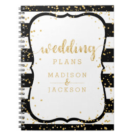 Farbstreifen und Goldklemme für Hochzeitsplaner Notizblock