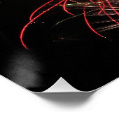 Farbstreifen von Orange und Rot am Nachtplakat Poster (Ecke)