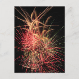 Farbstreifen von Orange und Rot in der Nacht Postkarte
