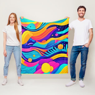 Farbströme: Ein dynamischer Fluss lebendiger Farbe Fleecedecke