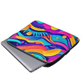Farbströme: Ein dynamischer Fluss lebendiger Farbe Laptopschutzhülle (Vorne Knopf)