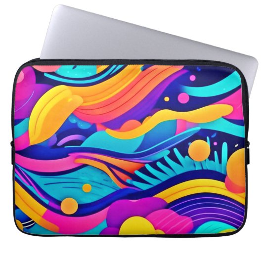 Farbströme: Ein dynamischer Fluss lebendiger Farbe Laptopschutzhülle (Vorderseite)
