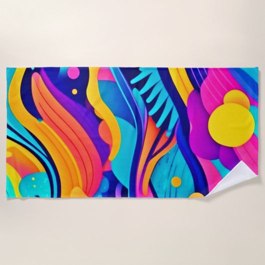 Farbströme: Ein dynamischer Fluss lebendiger Farbe Strandtuch (Vorderseite)