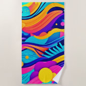 Farbströme: Ein dynamischer Fluss lebendiger Farbe Strandtuch (Vorderseite)